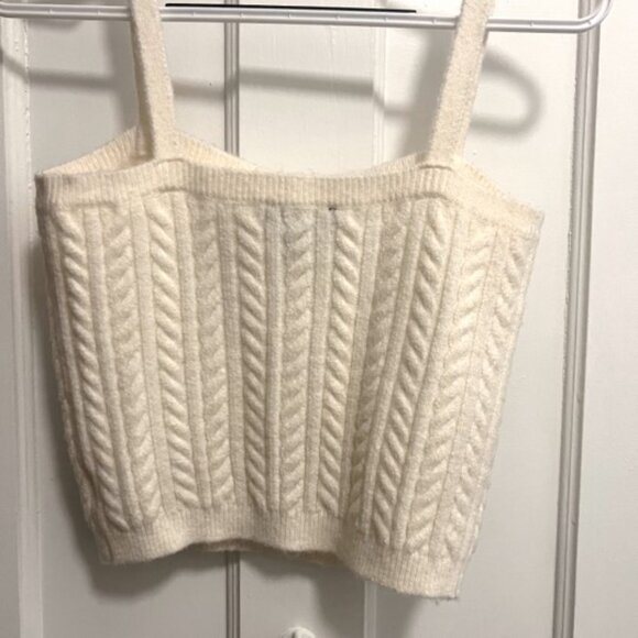 Express cable knit sweater tank top ivory size XS - Picture 2 of 5